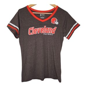 NFL Team Apparel Womens Retro Cleveland Browns Short Sleeve Shirt Medium